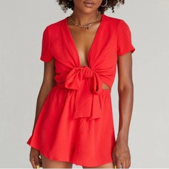 Princess Polly Sweet Sahara Tie Front playsuit romper - Picture 3 of 11